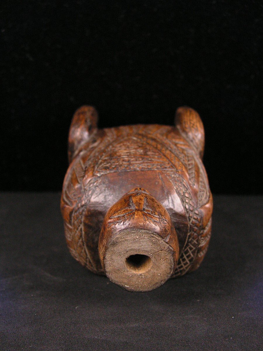 18th Century Folk Art Snuffbox, Crotteux Character In Carved Wood, To Be Restored-photo-2