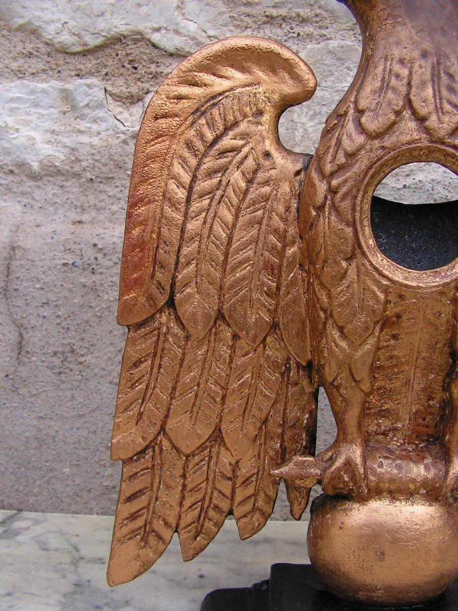 Watch Holder Depicting An Eagle In Carved And Gilded Wood From The Empire Period-photo-6