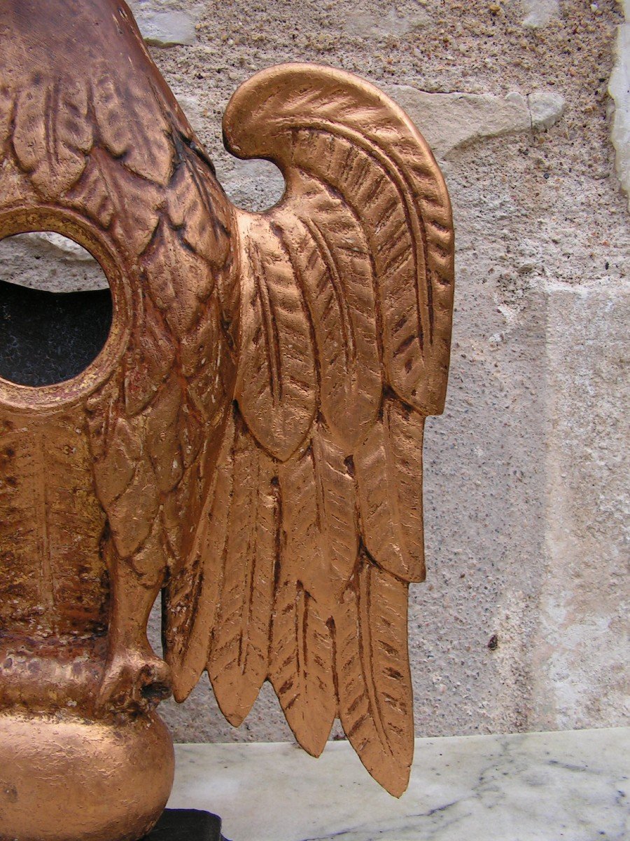 Watch Holder Depicting An Eagle In Carved And Gilded Wood From The Empire Period-photo-7