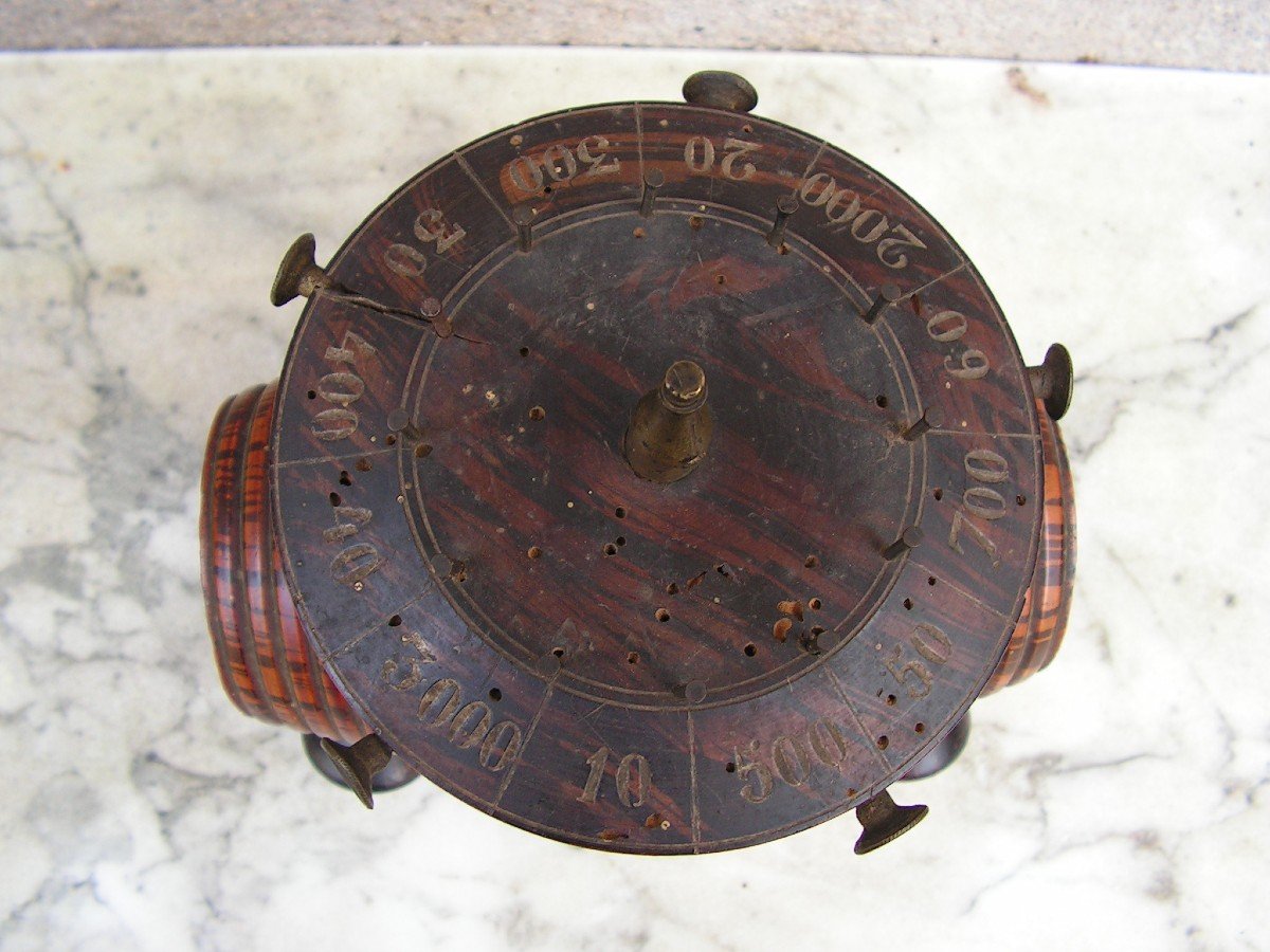 Bistro Barrel Shaped Counter Roulette Game Folk Art-photo-3