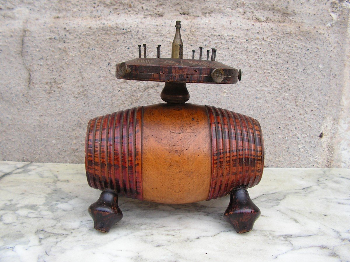 Bistro Barrel Shaped Counter Roulette Game Folk Art-photo-1