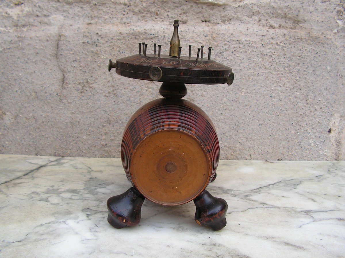 Bistro Barrel Shaped Counter Roulette Game Folk Art-photo-2