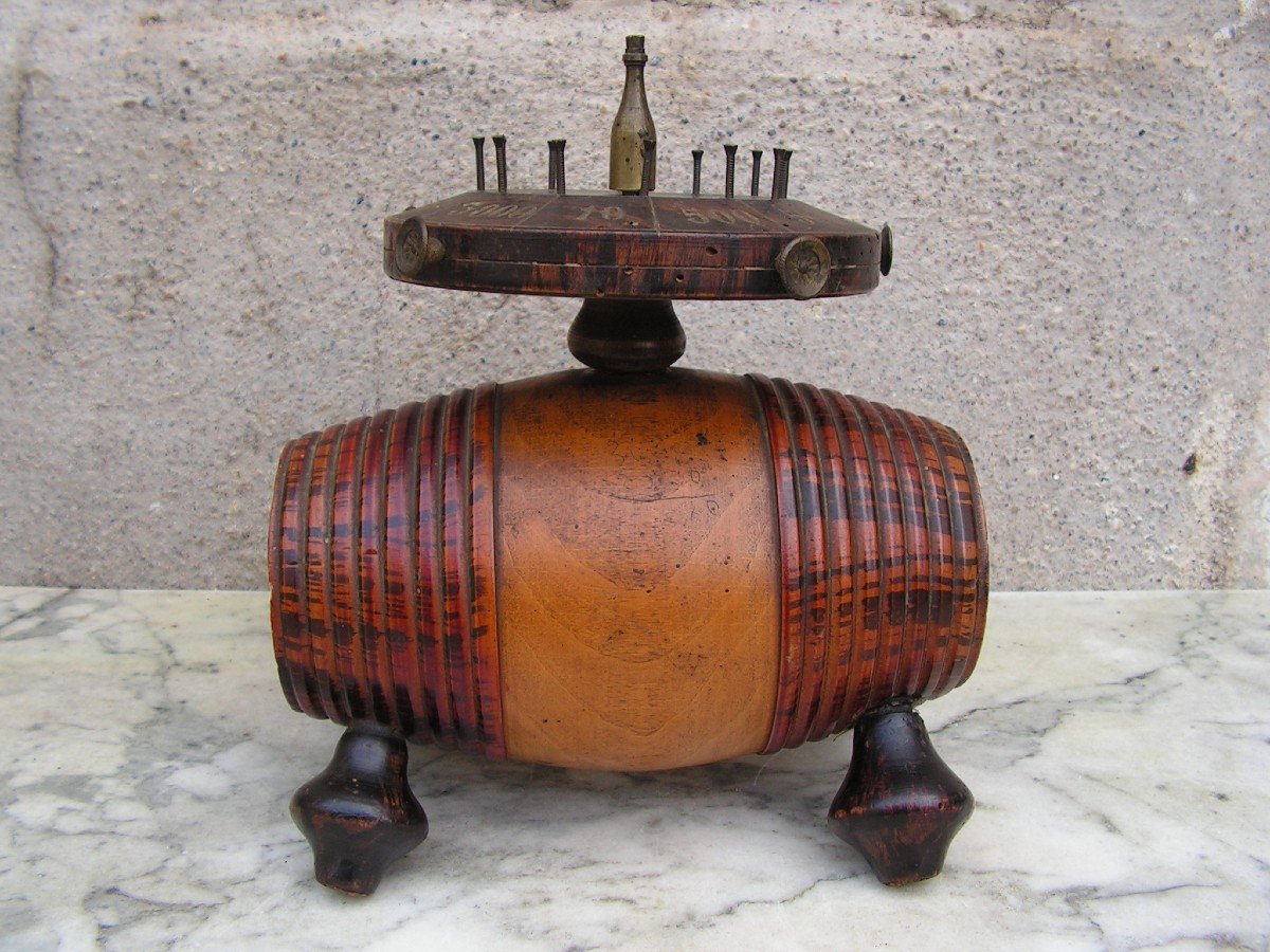 Bistro Barrel Shaped Counter Roulette Game Folk Art