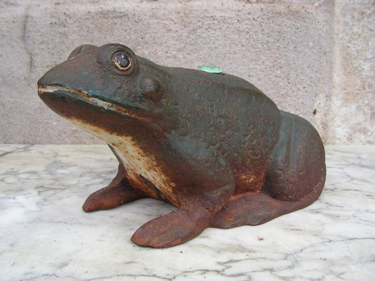 Old Frog For Garden Watering In Cast Iron From The End Of The 19th Century-photo-3