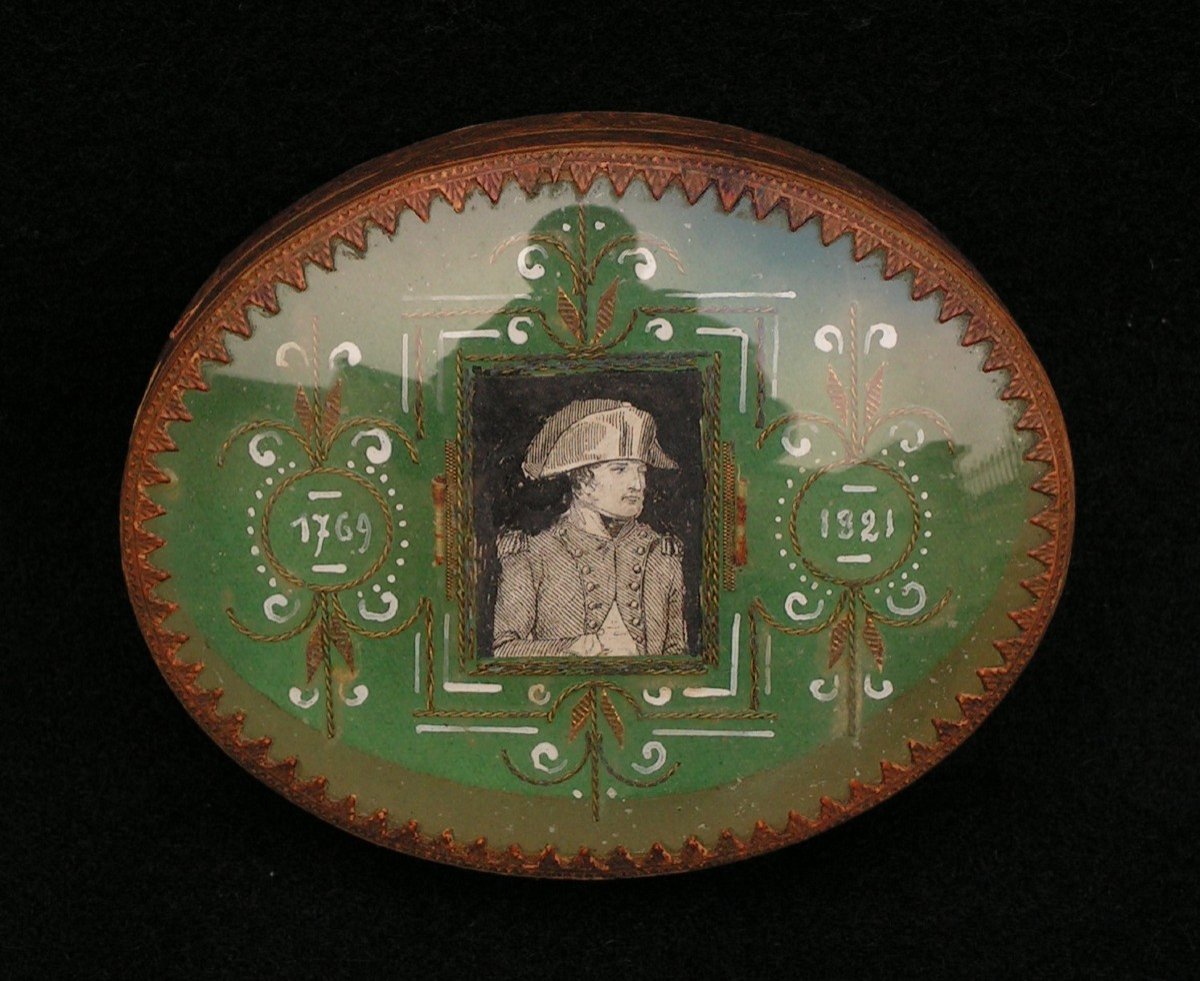 Box End Of XVIIIth Century Portrait Of The Emperor Napoleon 1769-1821 Cold Enamel Decoration -photo-2