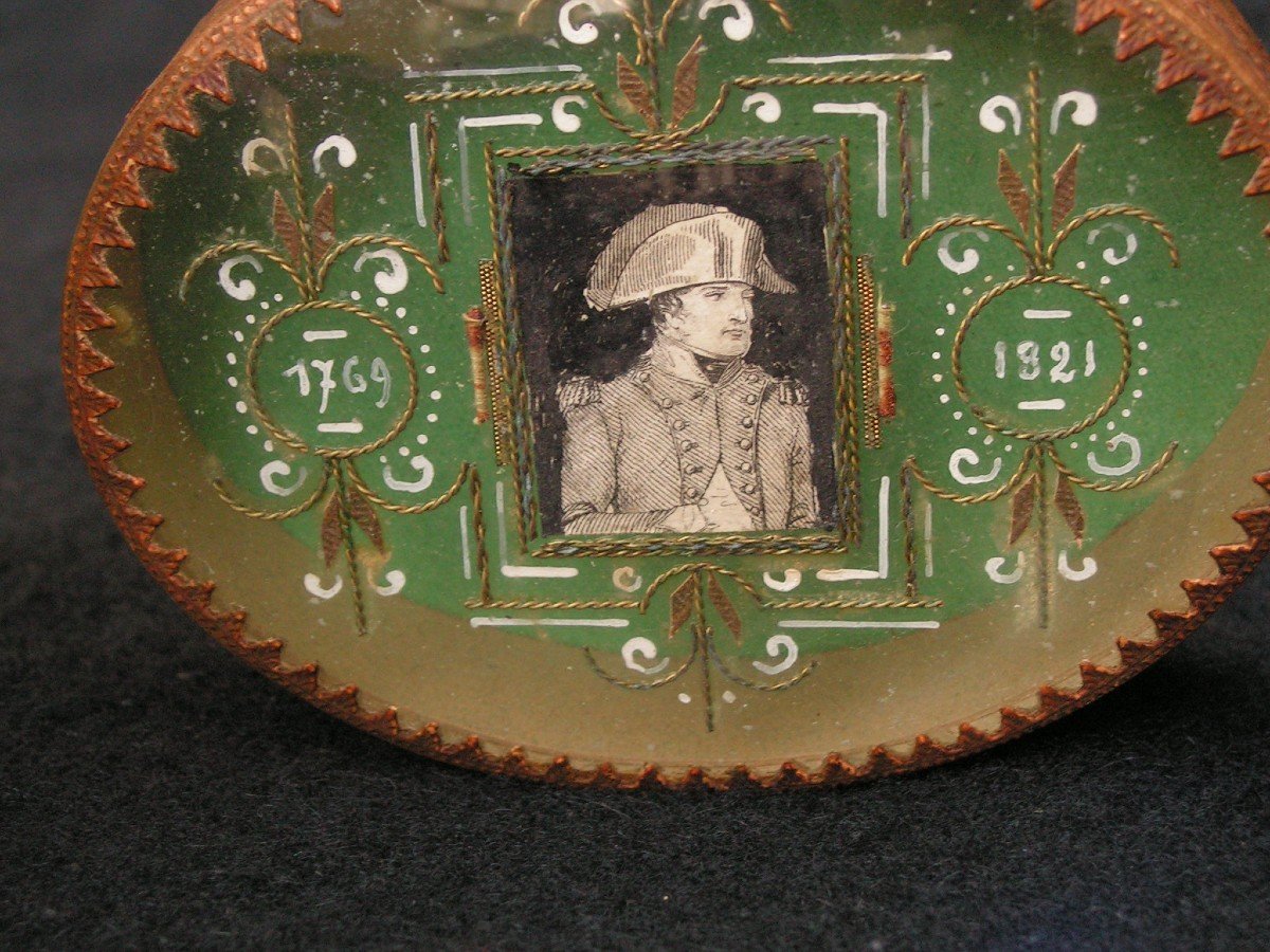 Box End Of XVIIIth Century Portrait Of The Emperor Napoleon 1769-1821 Cold Enamel Decoration -photo-1