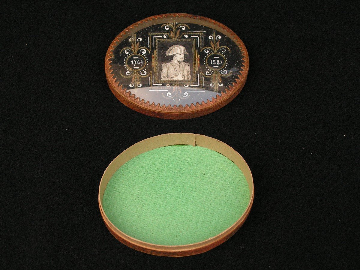 Box End Of XVIIIth Century Portrait Of The Emperor Napoleon 1769-1821 Cold Enamel Decoration -photo-4