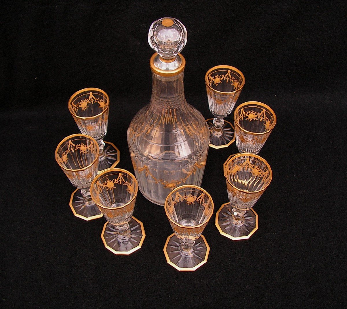 Daum Nancy France Port Or Digestif Service In Crystal, Regence Model, Late 19th Century-photo-2