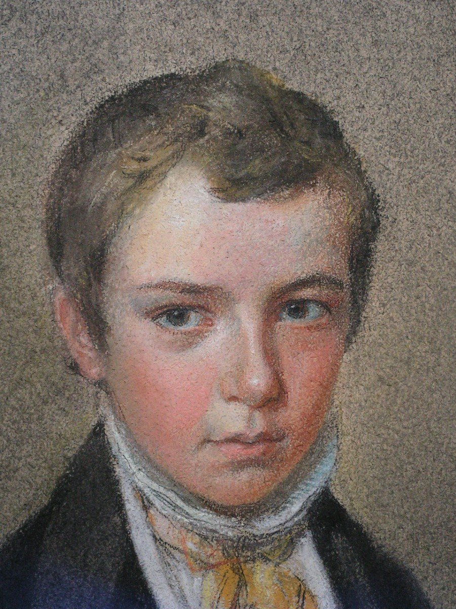 Young Man Pastel XIXth To Frame Drawing-photo-4