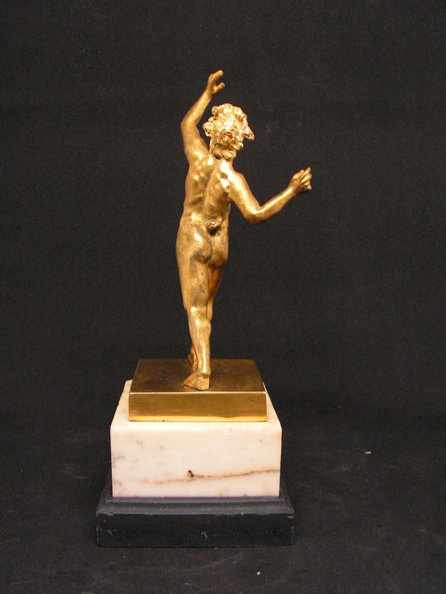 Fauna Dancing From Pompei, XIXth Century In Gilt Bronze-photo-4