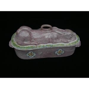 Terrine Or Hare Lodging In Nevers Bethlehem Earthenware From The 18th Century