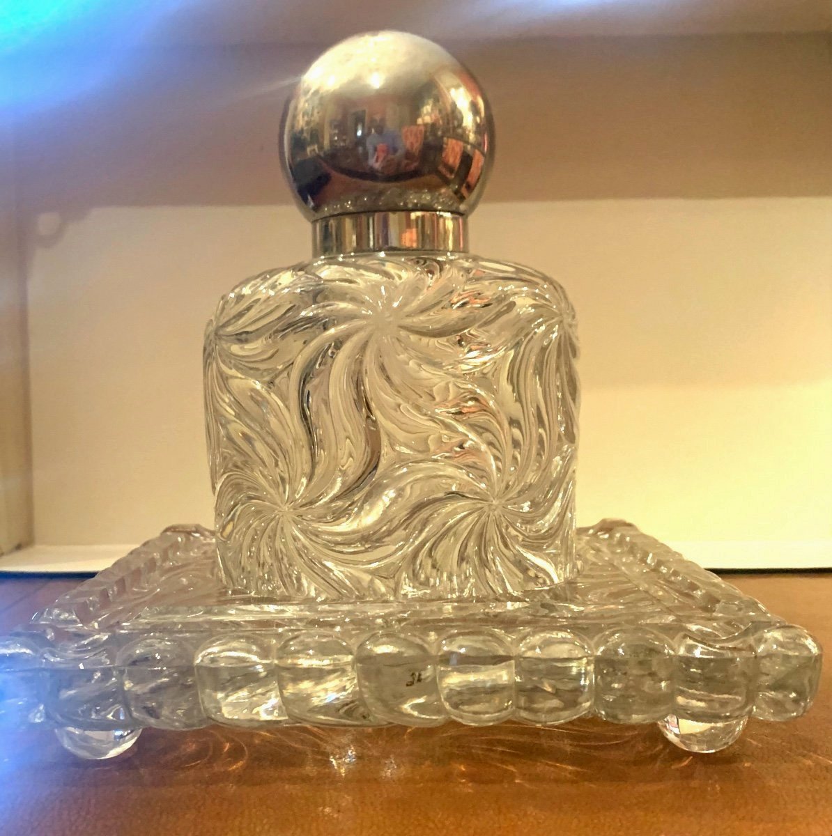 Inkwell And Its Baccarat Crystal Tray-photo-2