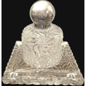 Inkwell And Its Baccarat Crystal Tray
