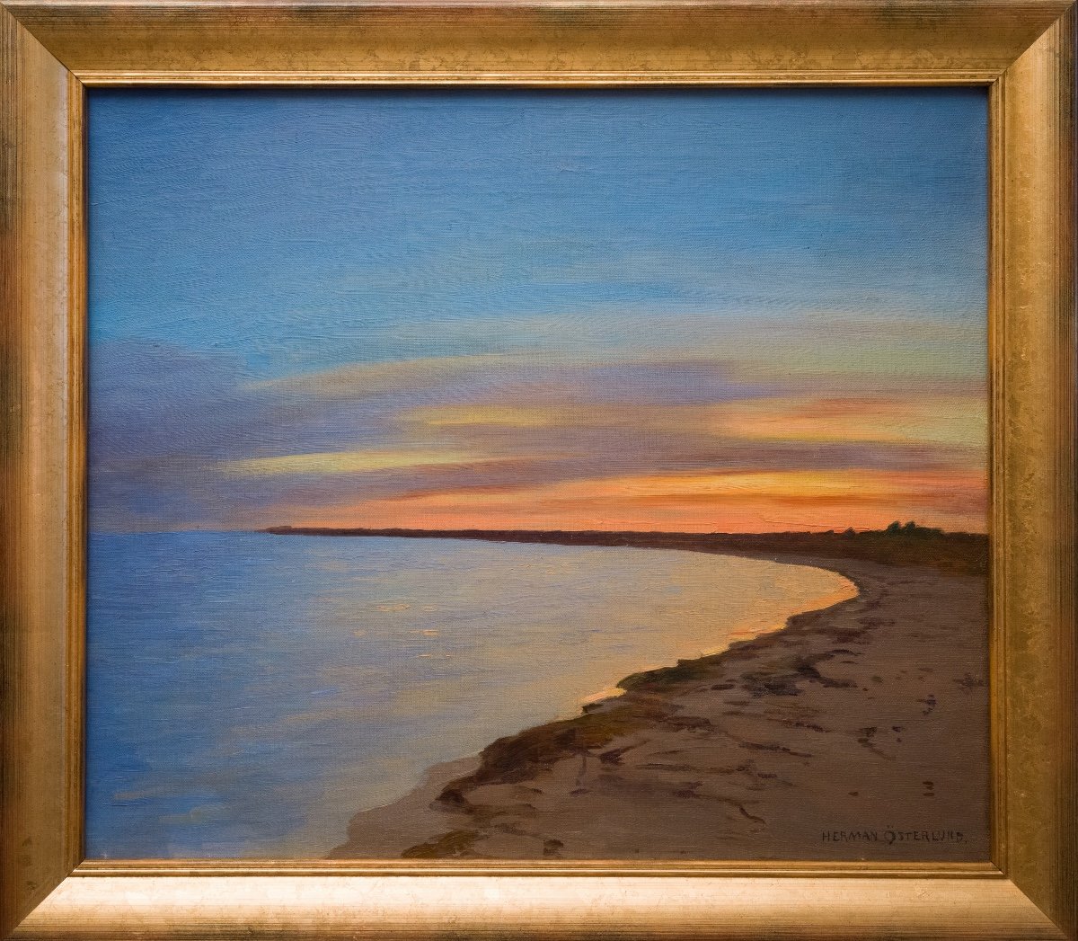 Beach Curve In The Evening Light By Swedish Artist Herman österlund, 1920s