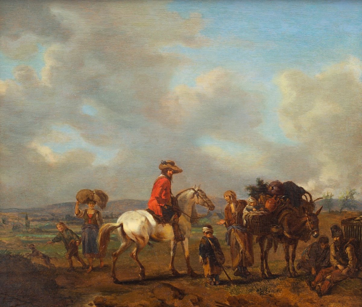 Paysage Avec Gentilhomme à Cheval Et Femme Paysanne Recevant l'Aumône-photo-2