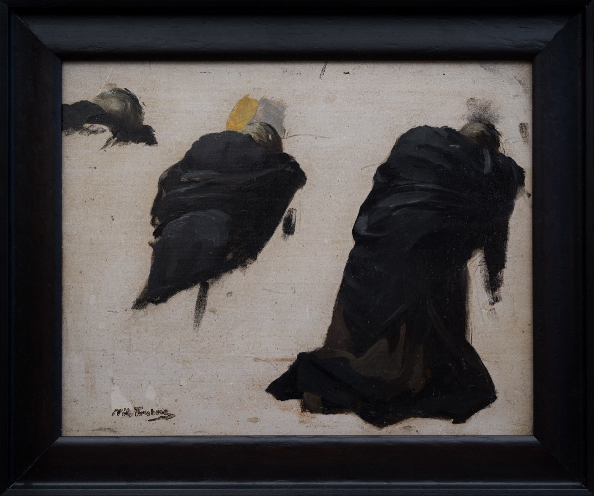 Nils Forsberg (1842-1934) - Oil Sketch For The Painting "death Of A Hero"-photo-2