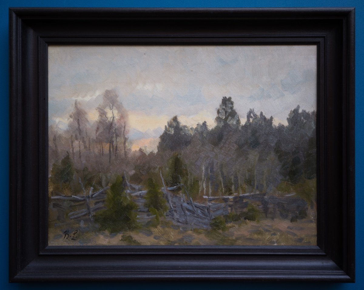 Bruno Liljefors - Spring Landscape With Fence, Uppland-photo-3