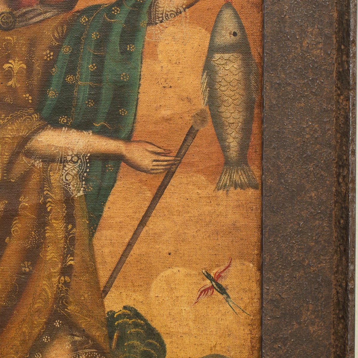 Cuzco School - A Portrait Of Archangel Raphael With Fish, 1800s-photo-4