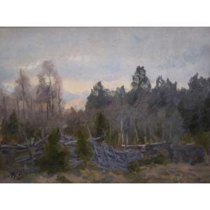 Bruno Liljefors - Paysage De Printemps Avec Clôture, Uppland