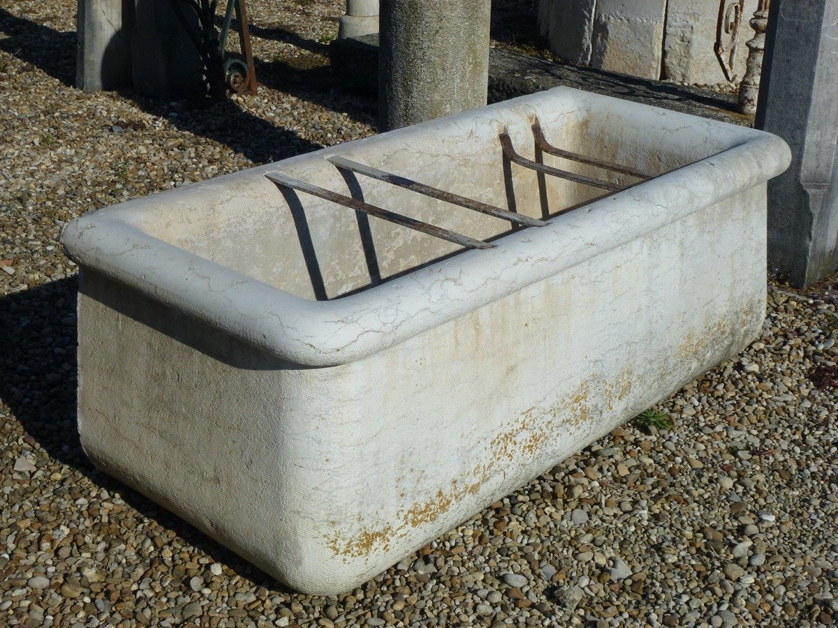 Fountain Basin In Hard Stone 19th Century.-photo-2