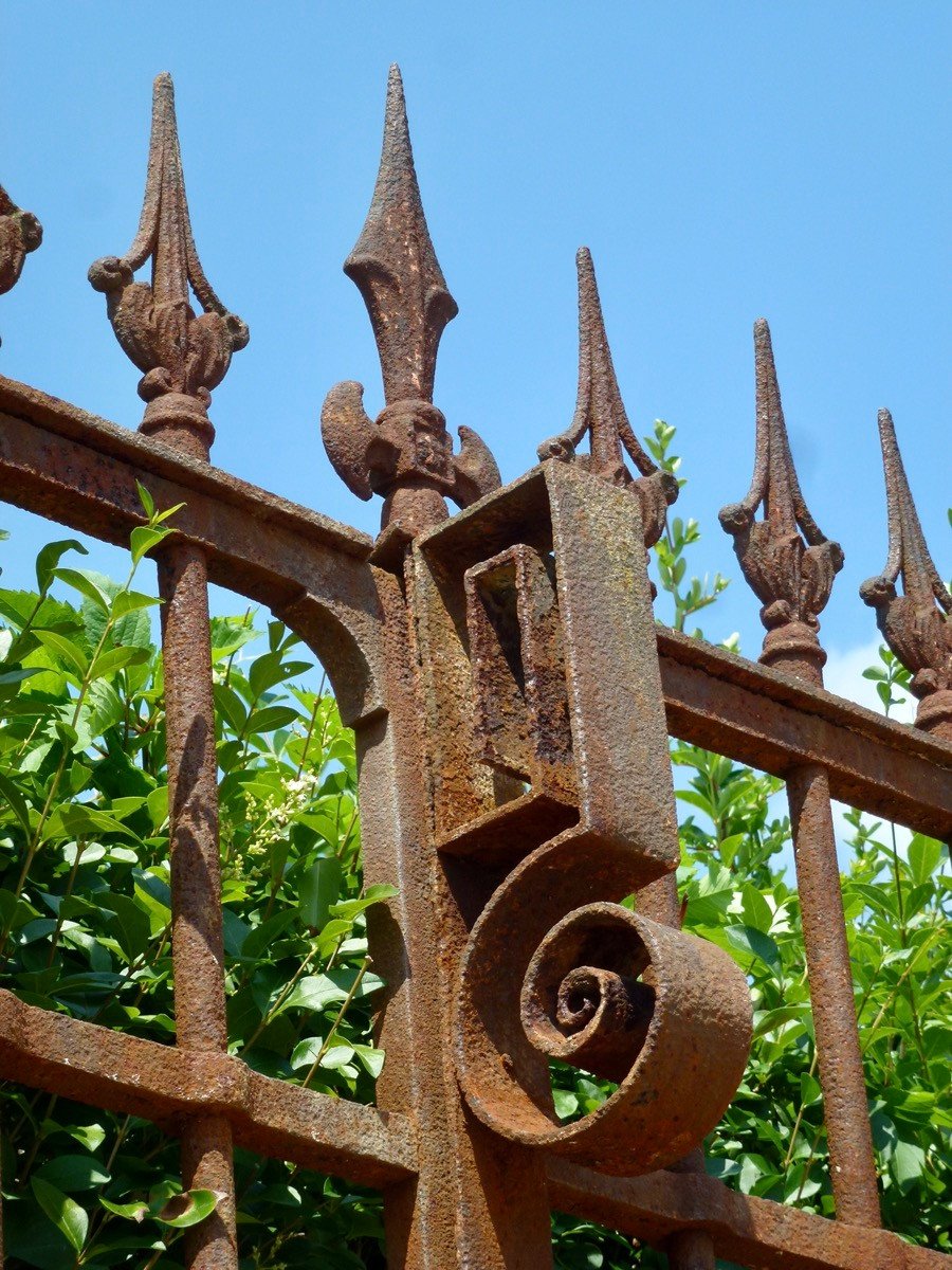 Grille de propriété en fer forgé d'époque Directoire-photo-4