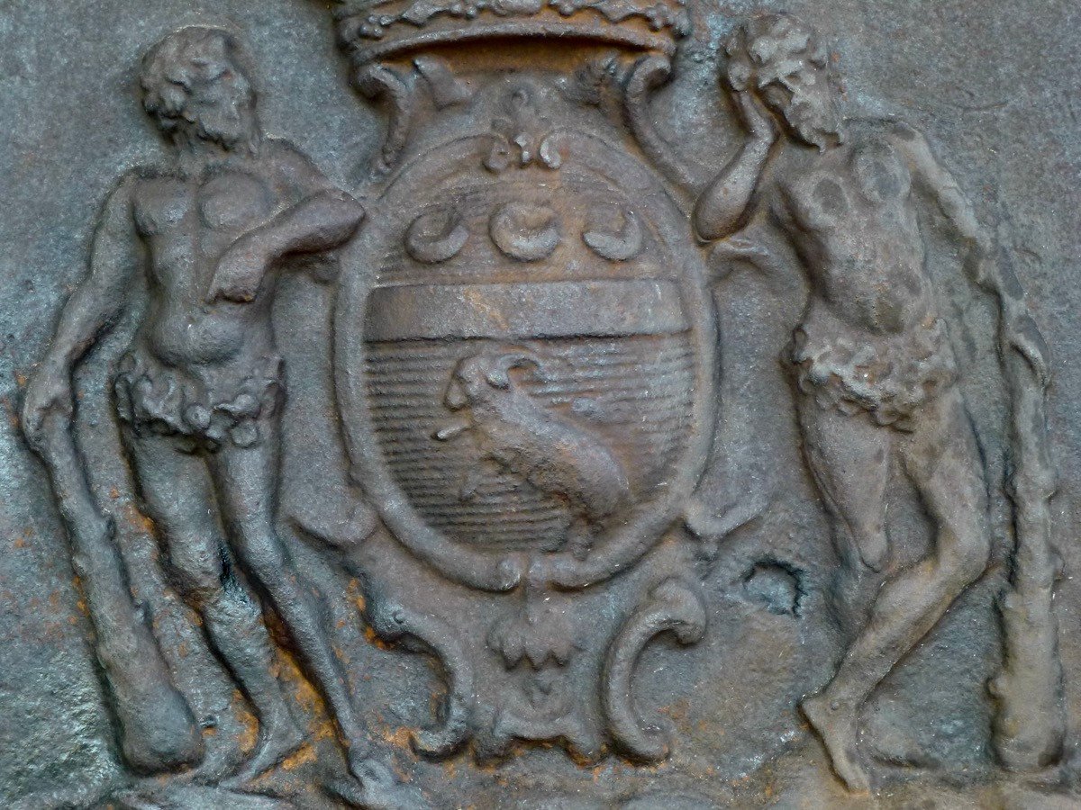 Fireplace Plate With The Arms Of The Girault Family (70x71cm)-photo-3