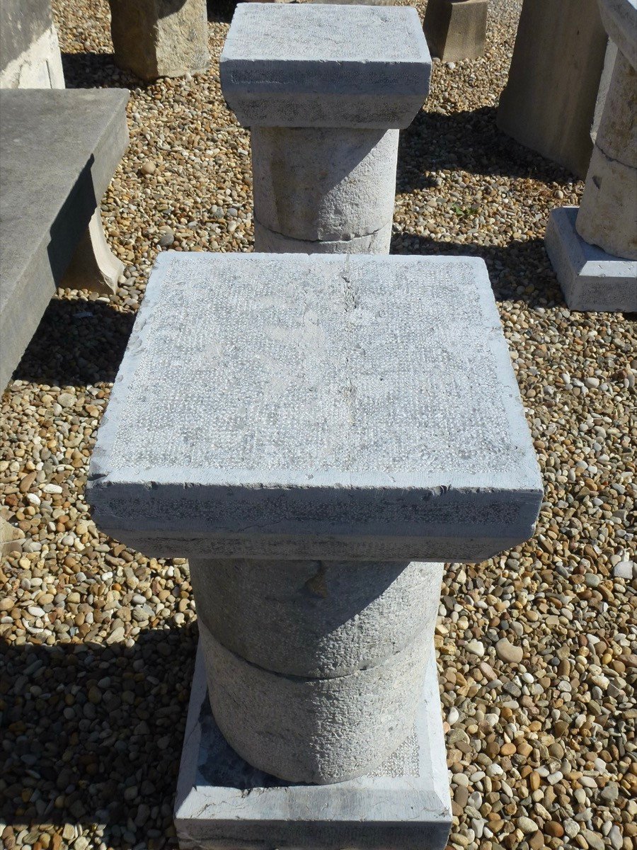 Suite Of Four Chomérac Stone Pedestals-photo-3