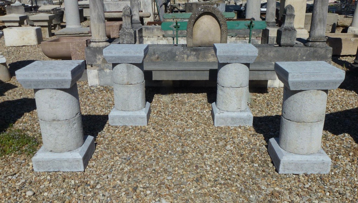 Suite Of Four Chomérac Stone Pedestals