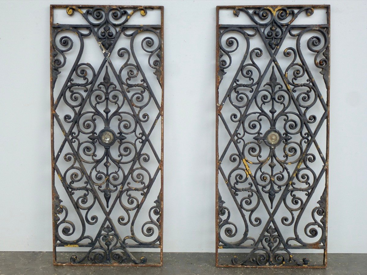 Pair Of Cast Iron Door Grilles From The Napoleon III Period