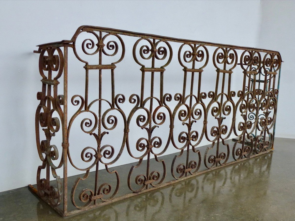 Louis XIV Period Wrought Iron Balcony Railing-photo-2