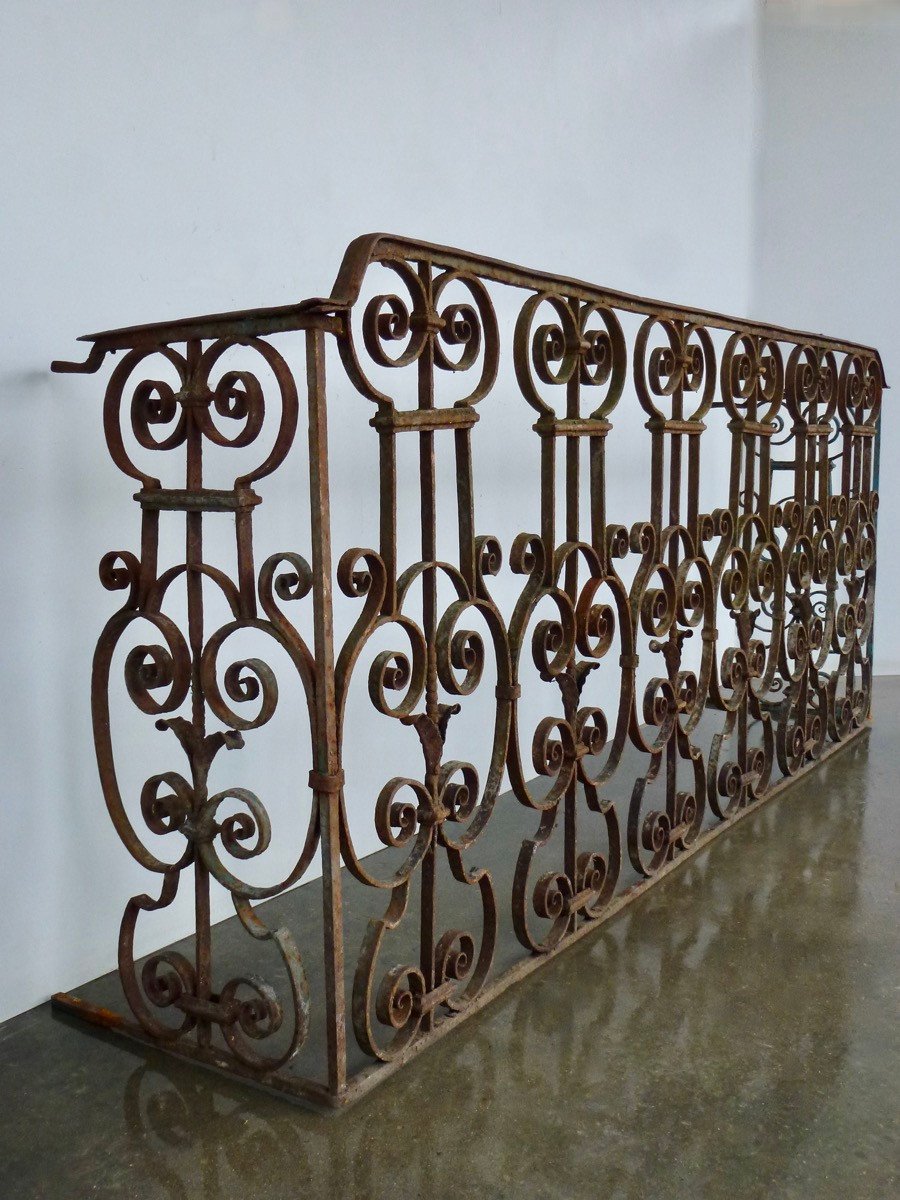 Louis XIV Period Wrought Iron Balcony Railing-photo-4