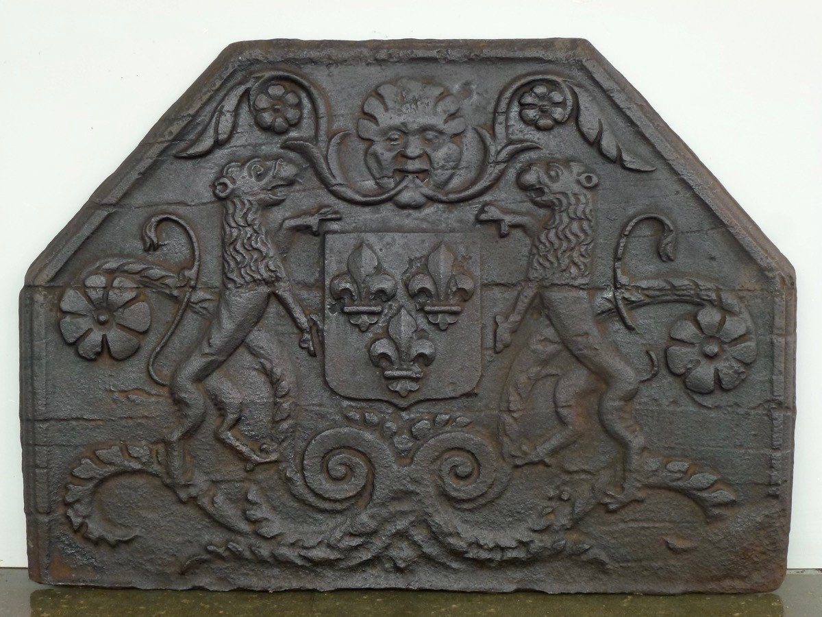 Plaque de cheminée aux armes de France (81x57 cm)