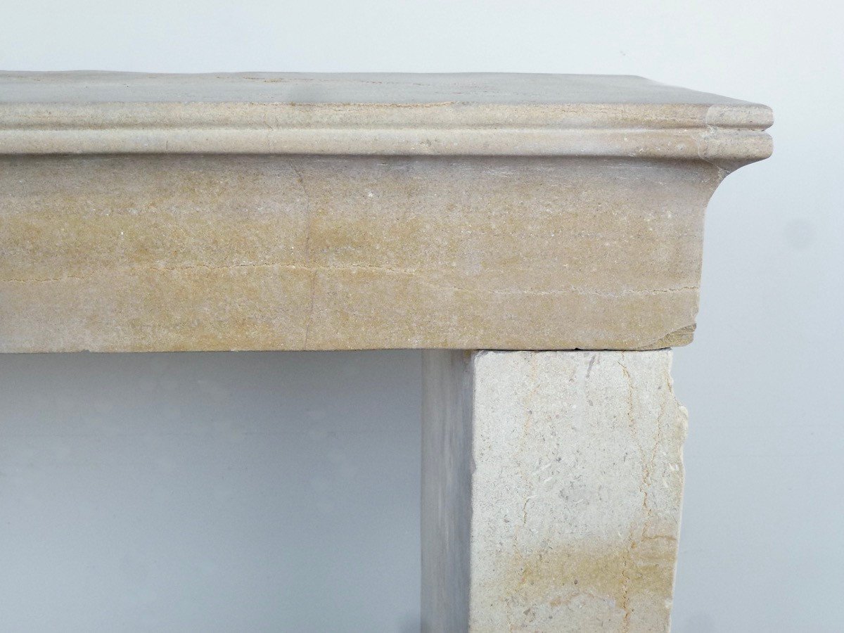 Fireplace In Hard Jura Stone From The Restoration Period-photo-1