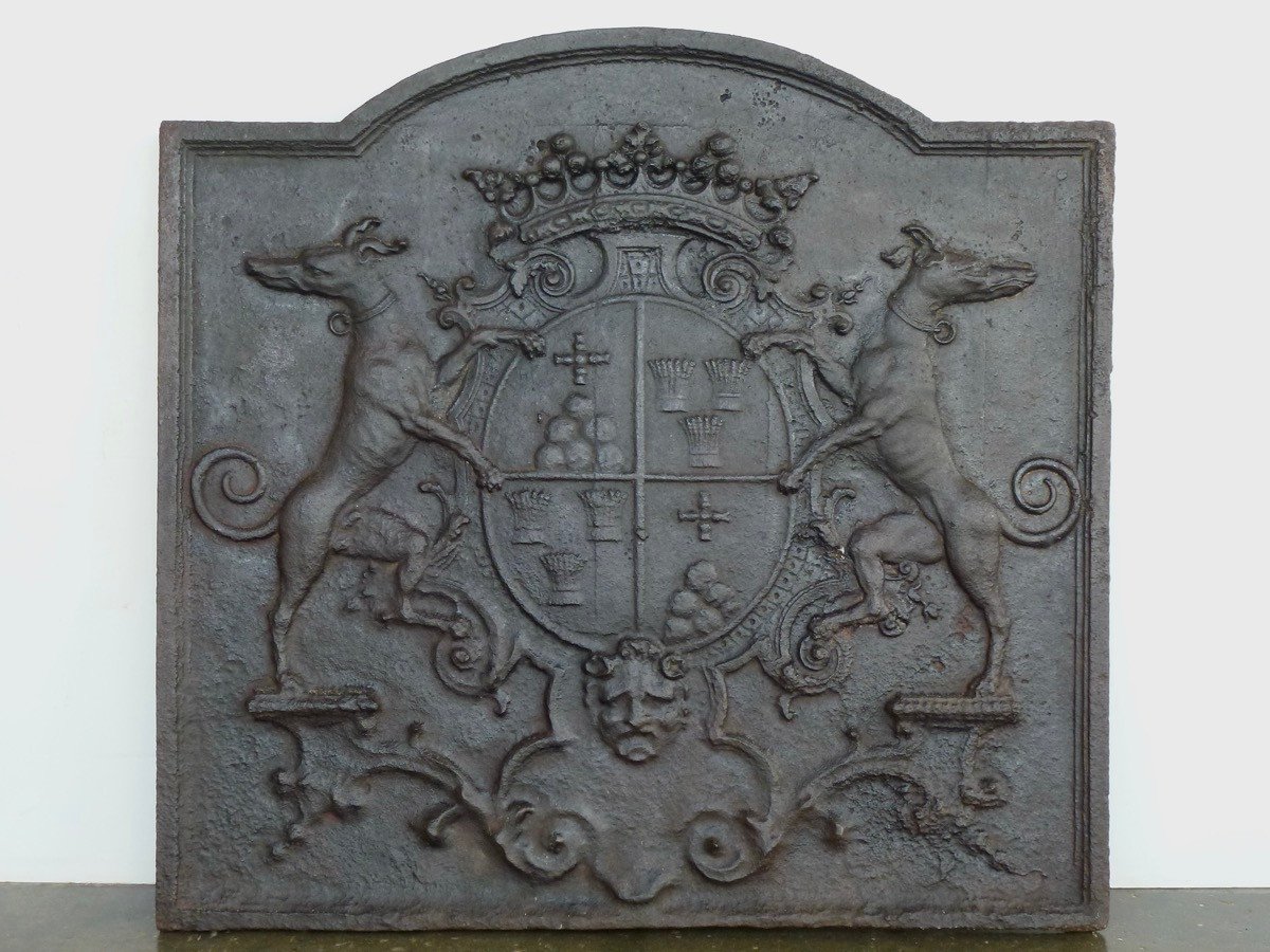 Fireplace Plaque With The Coat Of Arms Of Joseph Durey De Sauroy (96x90 Cm)