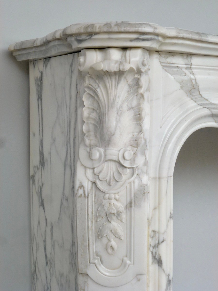 Louis XV Style Calacatta Marble Fireplace-photo-1