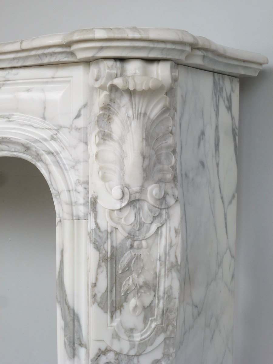 Louis XV Style Calacatta Marble Fireplace-photo-2