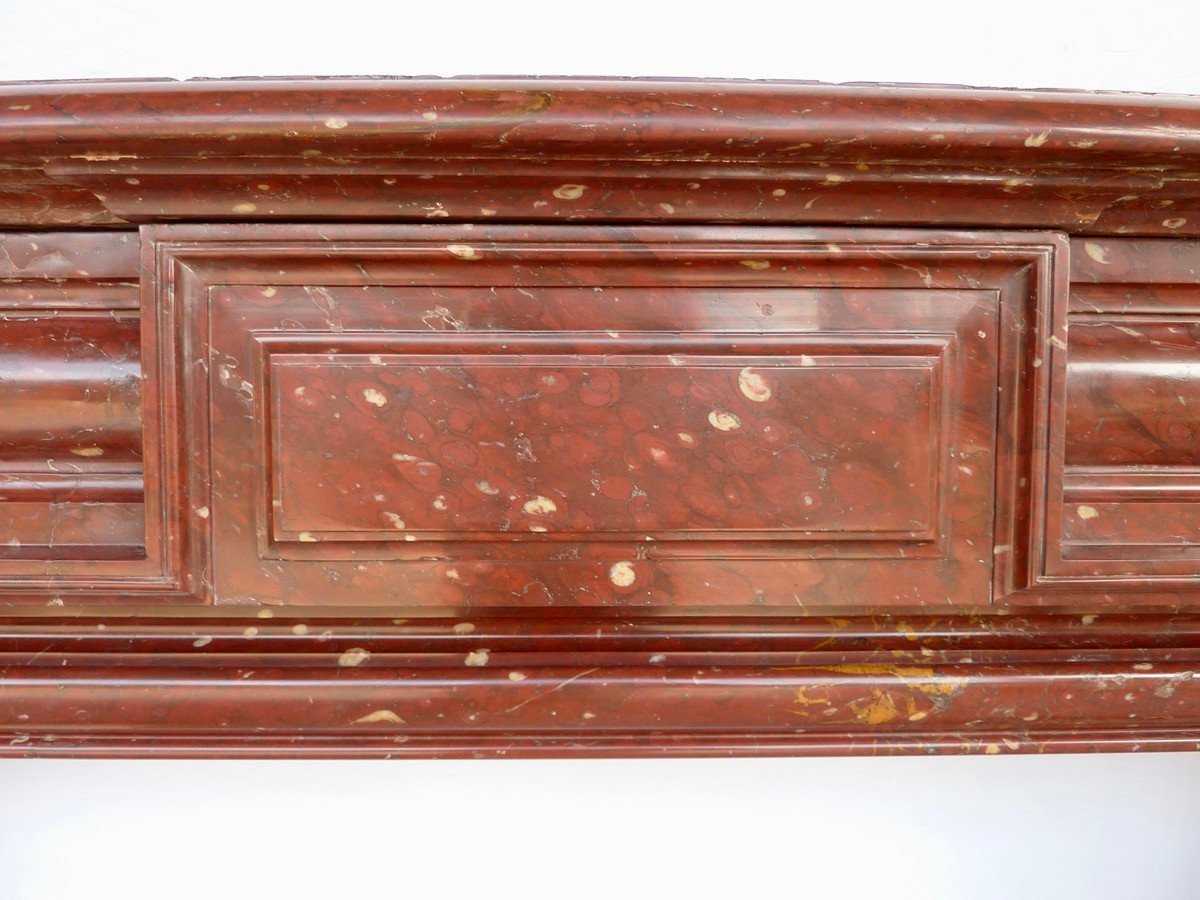 Large Fireplace In Red Griotte Marble From The Pyrenees-photo-1