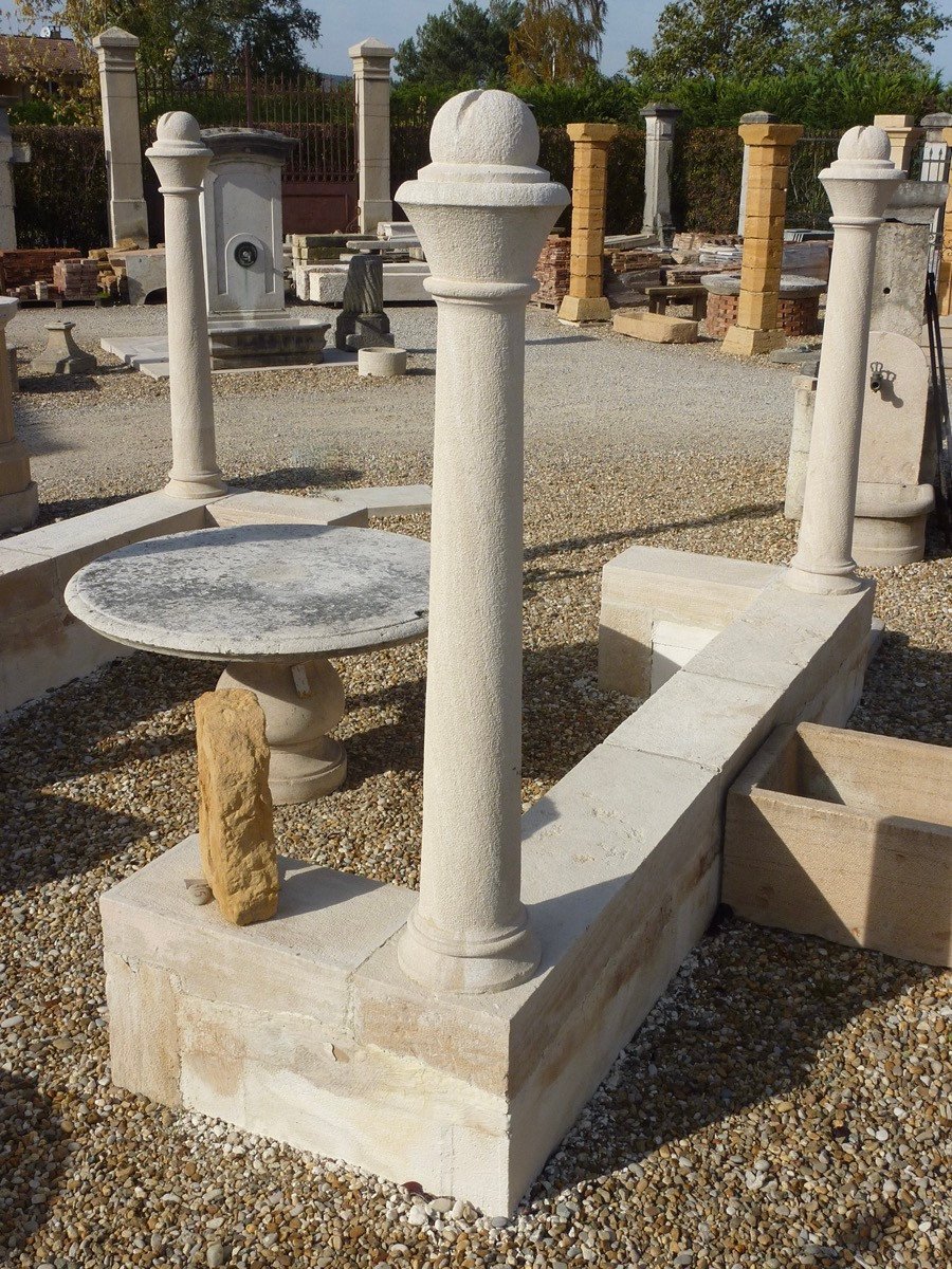 19th Century Burgundy Stone Park Gazebo.-photo-3