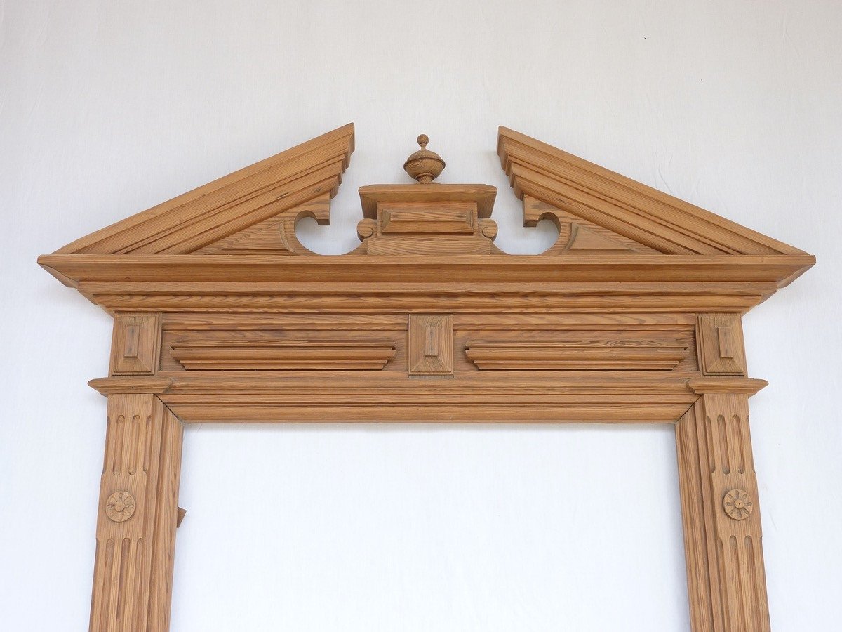 19th Century Neoclassical Pitch Pine Fireplace.-photo-4