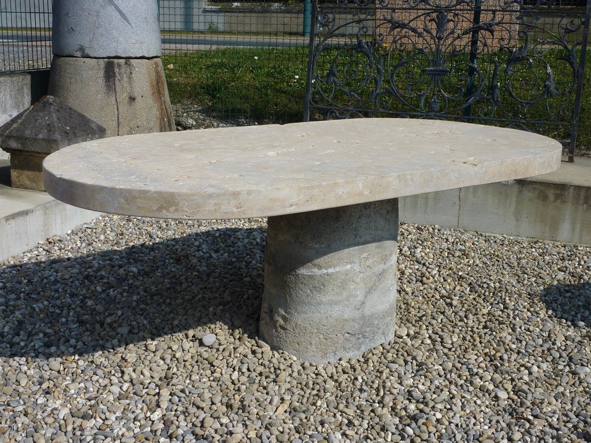 Grande table de jardin en pierre-photo-2