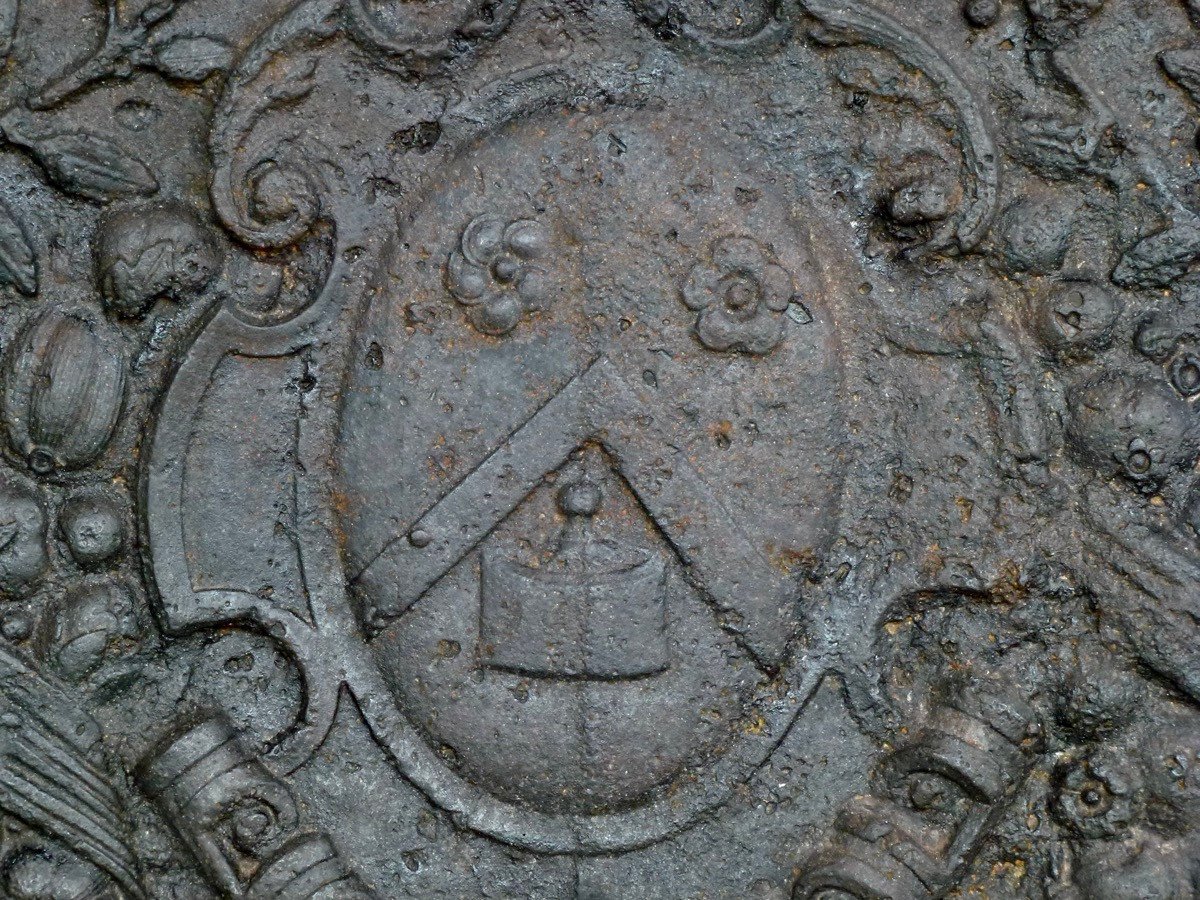 Renaissance Period Fireplace Plate With The Coat Of Arms Of Jehan Fontaine, Alderman Of Paris 1611/1612-photo-2