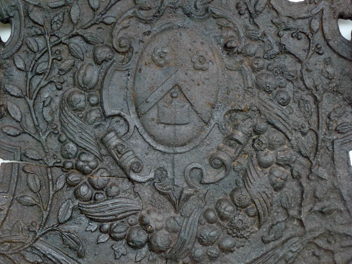 Renaissance Period Fireplace Plate With The Coat Of Arms Of Jehan Fontaine, Alderman Of Paris 1611/1612-photo-3