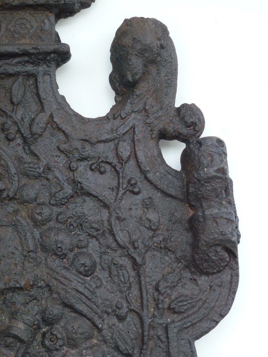 Renaissance Period Fireplace Plate With The Coat Of Arms Of Jehan Fontaine, Alderman Of Paris 1611/1612-photo-2