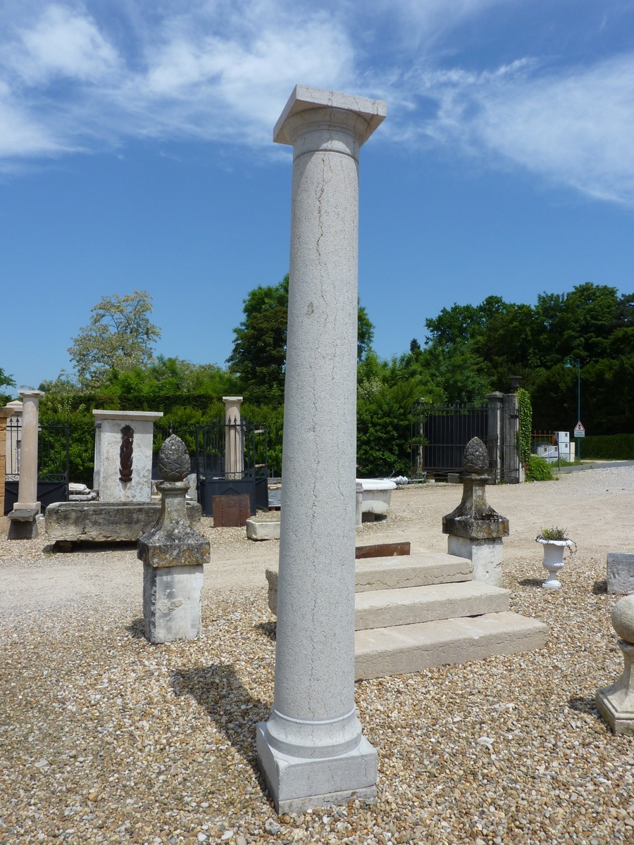 Paire de colonne en pierre dure datant du XIXéme siècle-photo-2