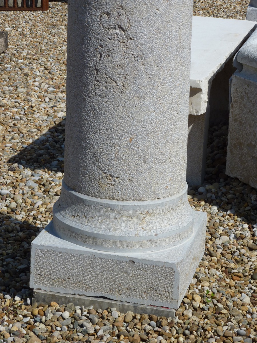 Paire de colonne en pierre dure datant du XIXéme siècle-photo-2