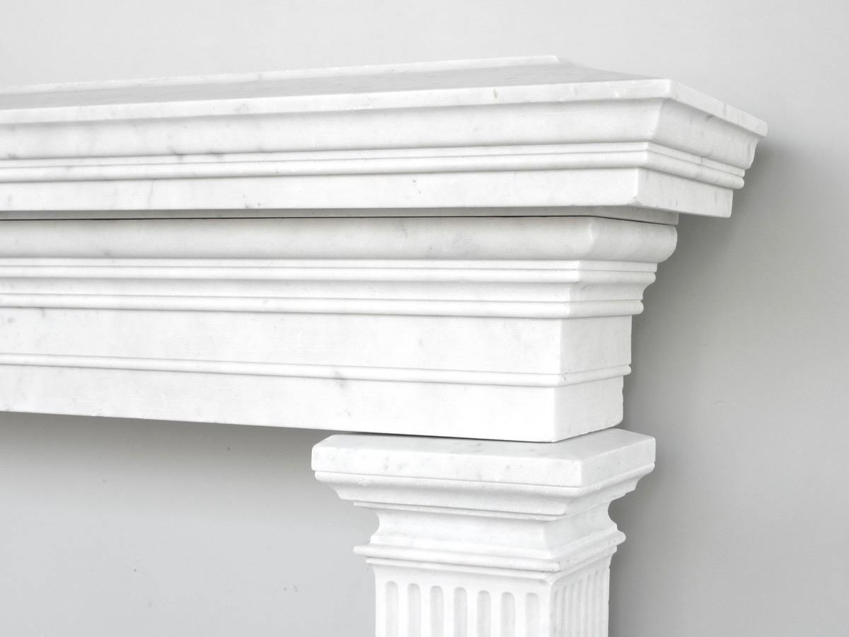 Neo-classical Carrara Marble Fireplace-photo-1