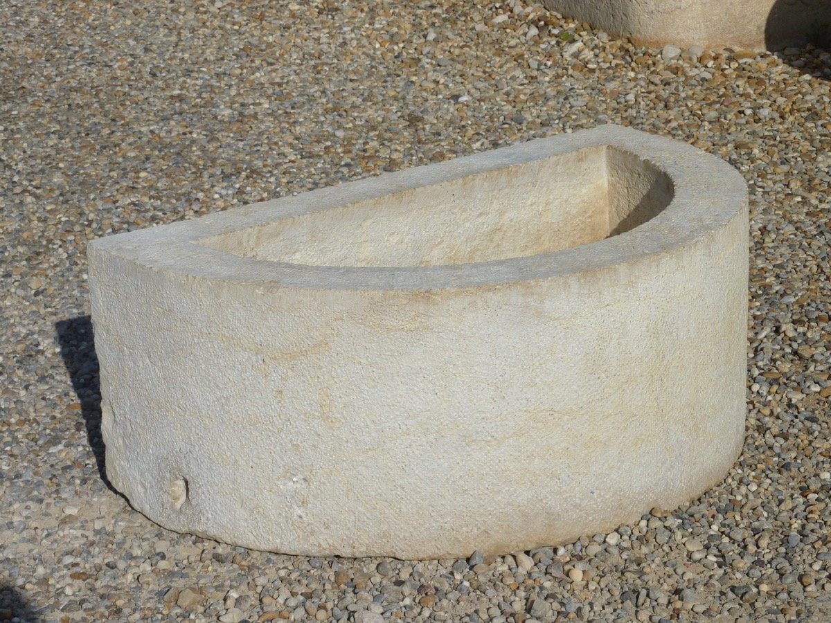 Fountain Basin Made Of Stone Carved In The XIXth Century.-photo-2