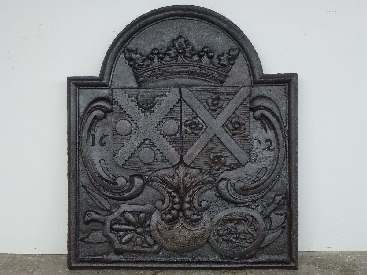 Fireplace Plate With Alliance Arms From Thomas De Choisy And Jeanne Brethe (88x102 Cm) 