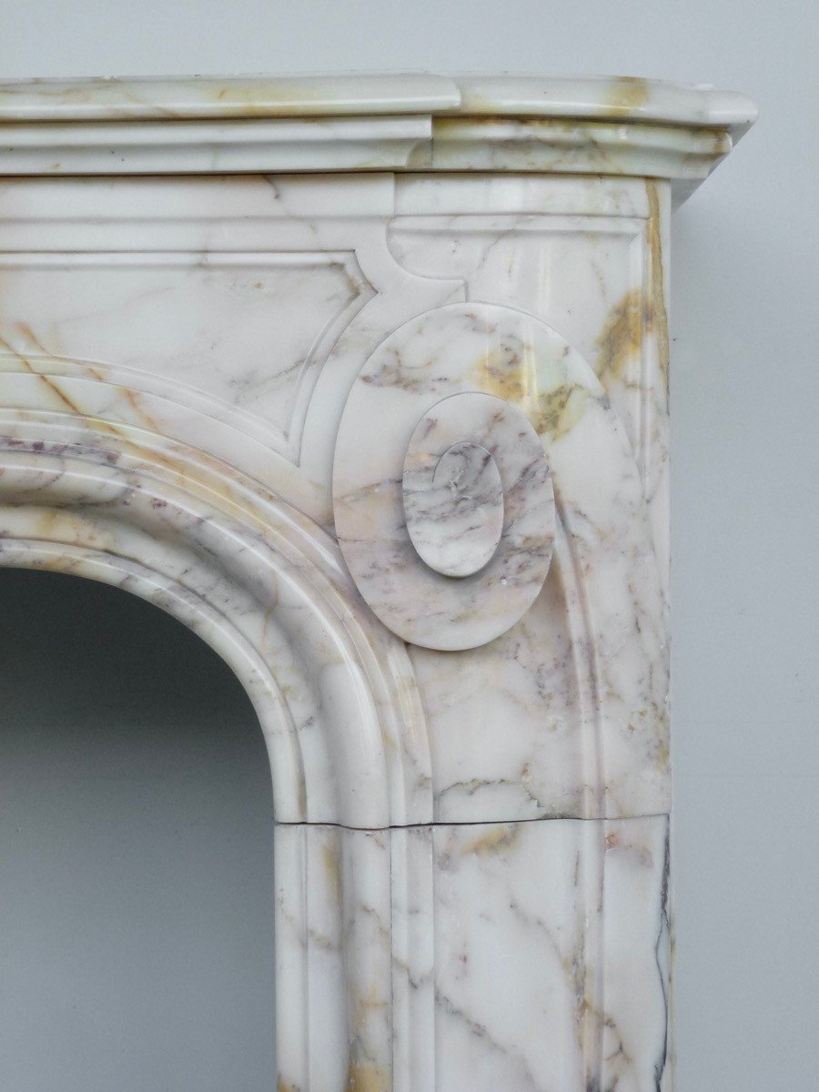 Regency Style Yellow Sienna Marble Fireplace-photo-2