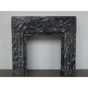 Art Deco Black Marble Fireplace